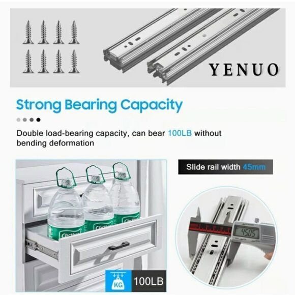 Stainless Steel Drawer Slides NEW and in Original Packaging - Picture 3 of 16